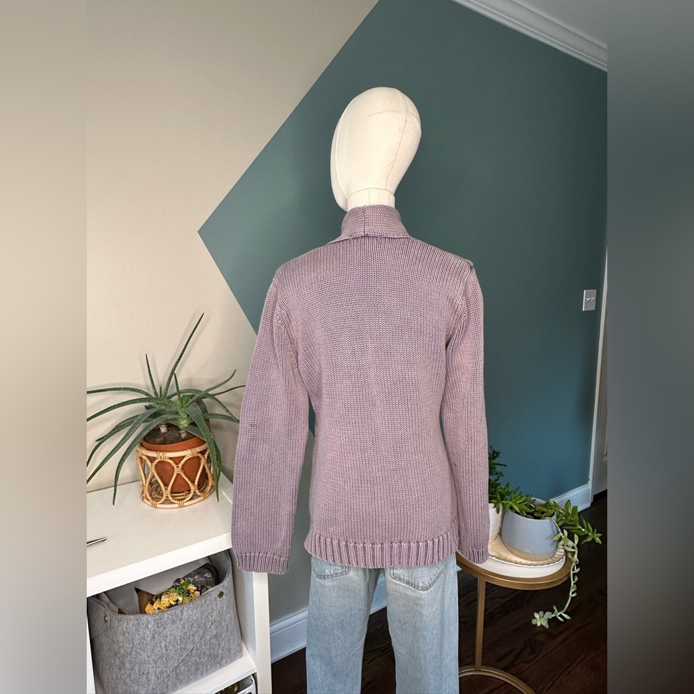 Isabella Bird Anthropologie Knit Cardigan Sweater Cotton Jacket Wooden Buttons M - Picture 5 of 12